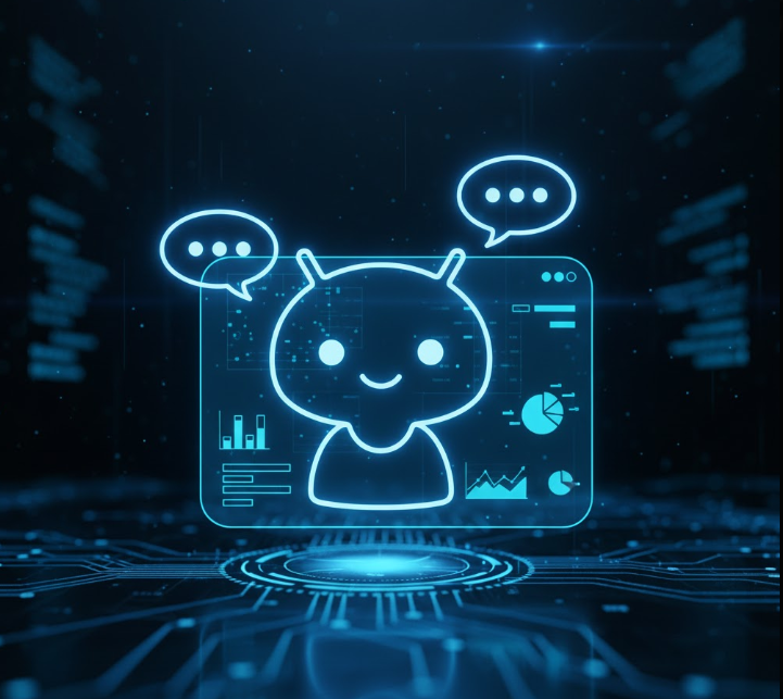 AI chatbot assistant illustration